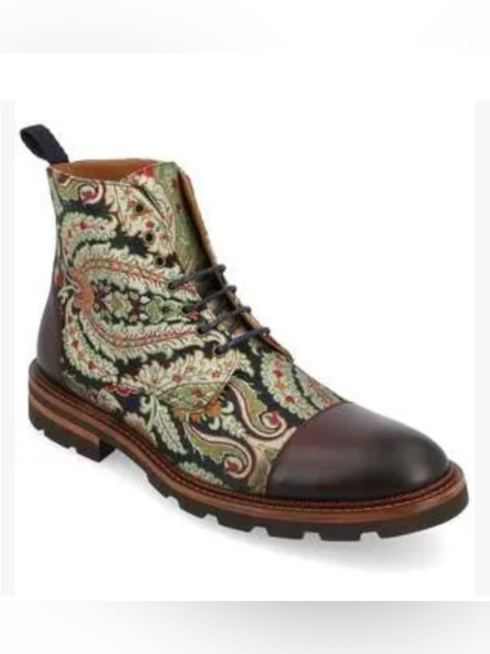 Taft Men’s Nwot Jack Boot Kashmir Pattern Made In Spain Size Eu 44.5 - Us 11.5